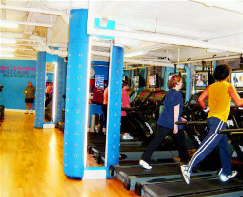 贴立柱安装的蓝色立式空气分布器