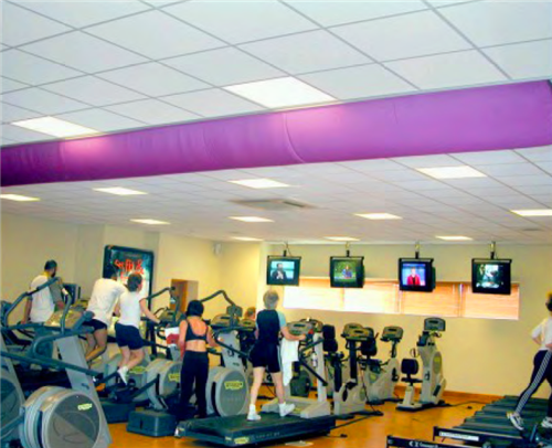 贴天花板安装的紫色半圆形空气分布器