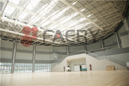 沁阳体育馆布袋风管采用四周环绕方式