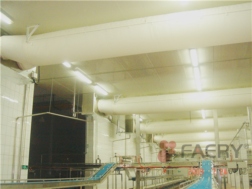 FAERY布风管在阜阳雨润加工车车间应用