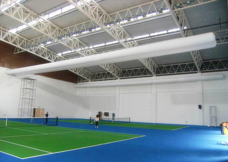 羽毛球场地上空吊装布袋风管