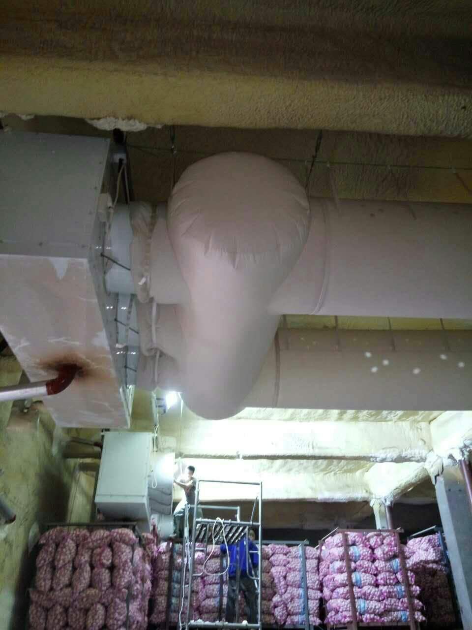 冷库中冷风机与布风管连接